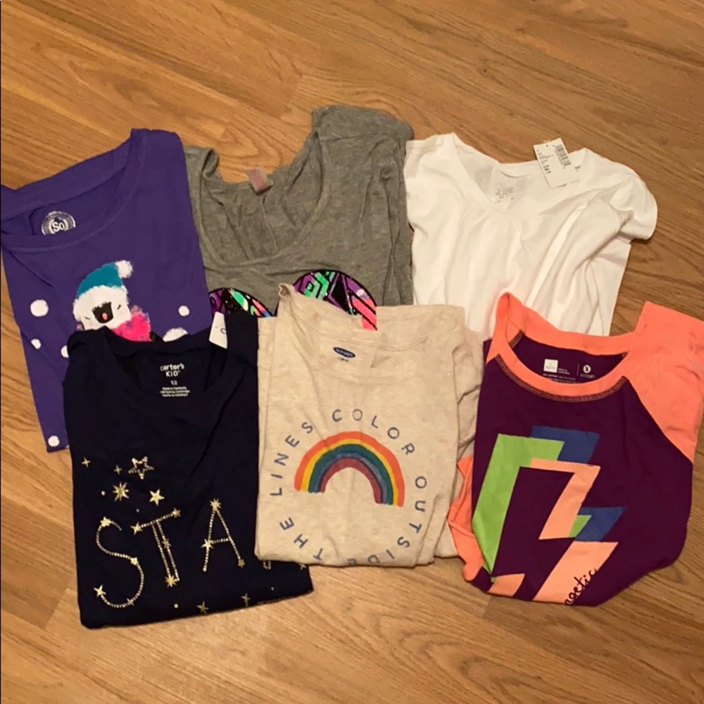 6 long sleeve girls tees. Some NWT